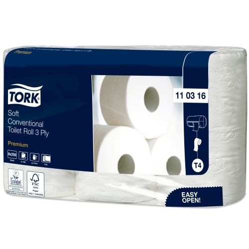 Tork Premium Toilettenpapier 3 lagig 250 Blatt -  extra weich