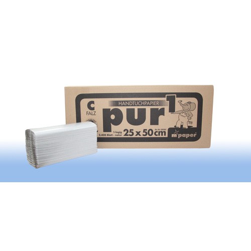 Fripa Falthandtuch natur "plus" 1-lag 25x50cm Lagenfalz