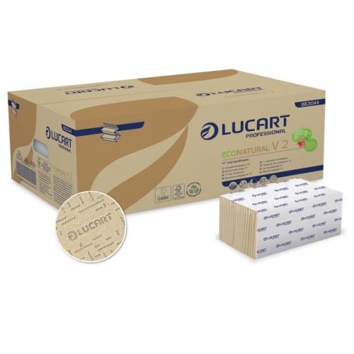 Lucart Eco Natural V2  Papierhandtücher 2-lag., 21x21cm,  zick/zack