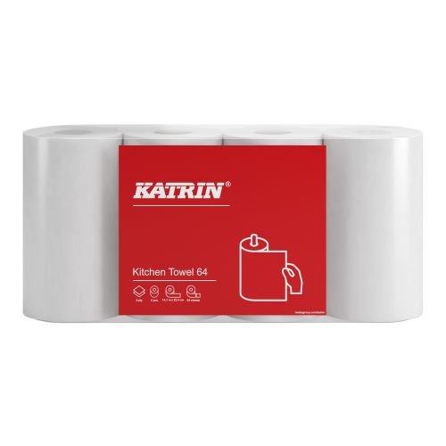 Katrin Plus Kitchen 64 Küchenrolle , 2-lag. weiß 64 Blatt