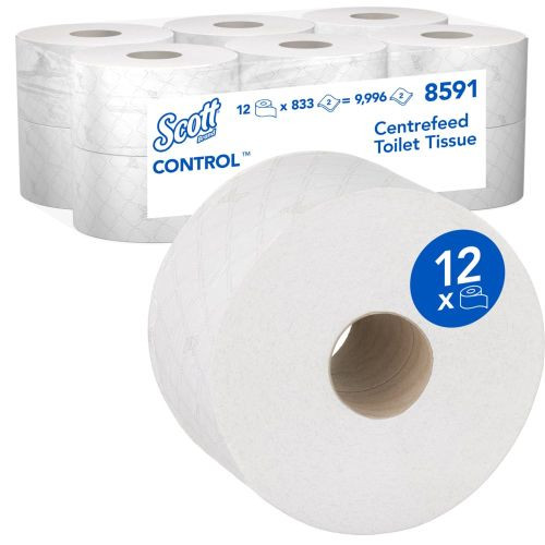 Kimberly-Clark 8591 Scott Control Toilettenpapier 2-lagig mit Zentralentnahme